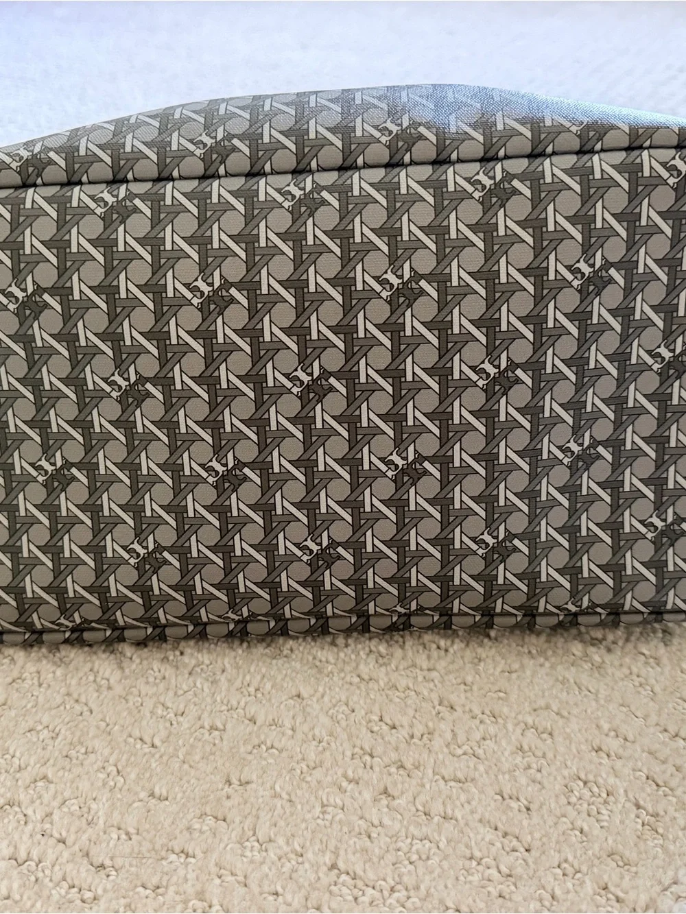 Tory Burch Gray Ever Ready Zip Tote with Matching Zip Pouch